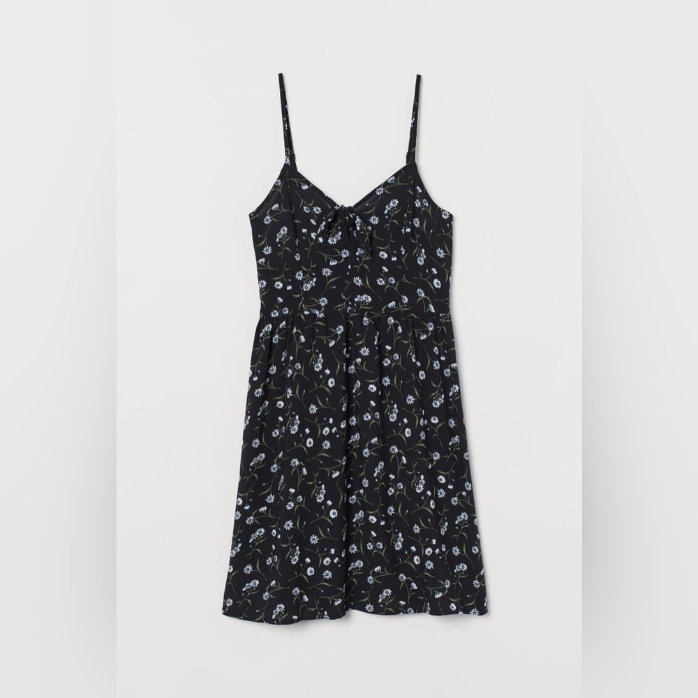H&M floral tie front dress